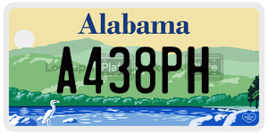 A438PH  license plate in AL