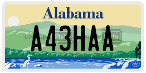 A43HAA  license plate in AL
