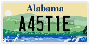 A45T1E  license plate in AL