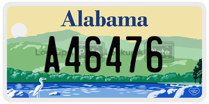 A46476  license plate in AL
