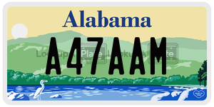 A47AAM  license plate in AL