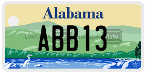 ABB13 license plate in Alabama