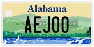 AEJ00  license plate in AL