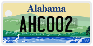 AHC002  license plate in AL
