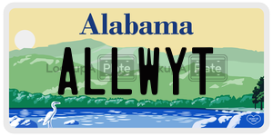 ALLWYT  license plate in AL