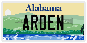 ARDEN  license plate in AL
