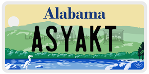 ASYAKT  license plate in AL