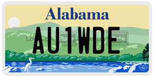 AU1WDE  license plate in AL