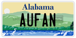 AUFAN  license plate in AL
