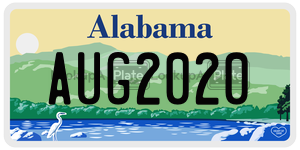 AUG2020  license plate in AL