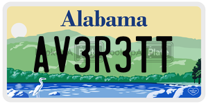 AV3R3TT  license plate in AL