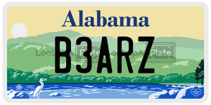 B3ARZ  license plate in AL
