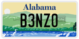 B3NZ0  license plate in AL