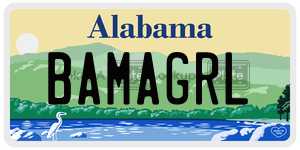 BAMAGRL  license plate in AL
