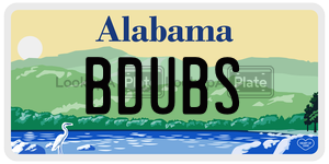 BDUBS  license plate in AL