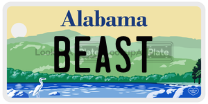 BEAST license plate in Alabama