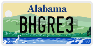 BHGRE3  license plate in AL
