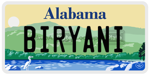 BIRYANI  license plate in AL