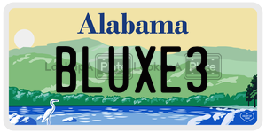 BLUXE3  license plate in AL