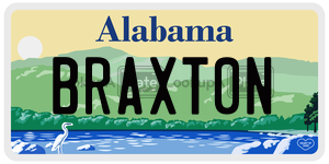 BRAXT0N  license plate in AL