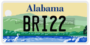 BRI22  license plate in AL