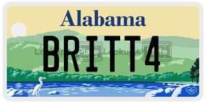 BRITT4  license plate in AL
