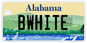 BWHITE  license plate in AL