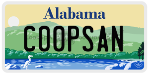 C00PSAN  license plate in AL