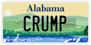 CRUMP  license plate in AL