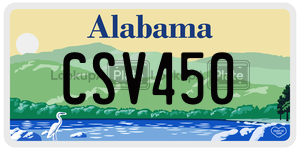 CSV450  license plate in AL