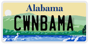 CWNBAMA  license plate in AL