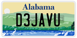 D3JAVU  license plate in AL