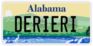 DERIERI  license plate in AL