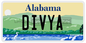 DIVYA  license plate in AL