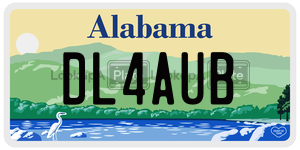 DL4AUB license plate in Alabama