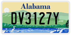 DV3127Y  license plate in AL
