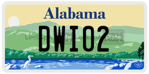 DWI02  license plate in AL