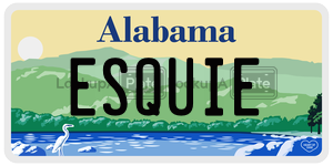 ESQUIE  license plate in AL