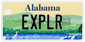 EXPLR  license plate in AL