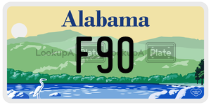 F90  license plate in AL