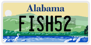 FISH52  license plate in AL