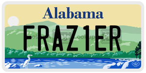 FRAZ1ER  license plate in AL