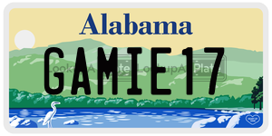 GAMIE17 license plate in Alabama