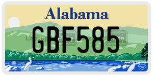 GBF585  license plate in AL