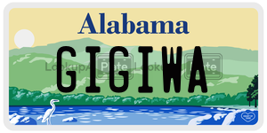 GIGIWA  license plate in AL