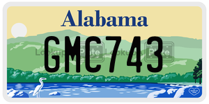 GMC743  license plate in AL