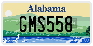 GMS558  license plate in AL