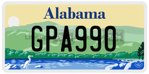 GPA990  license plate in AL