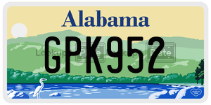GPK952  license plate in AL