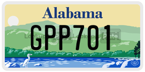 GPP701  license plate in AL